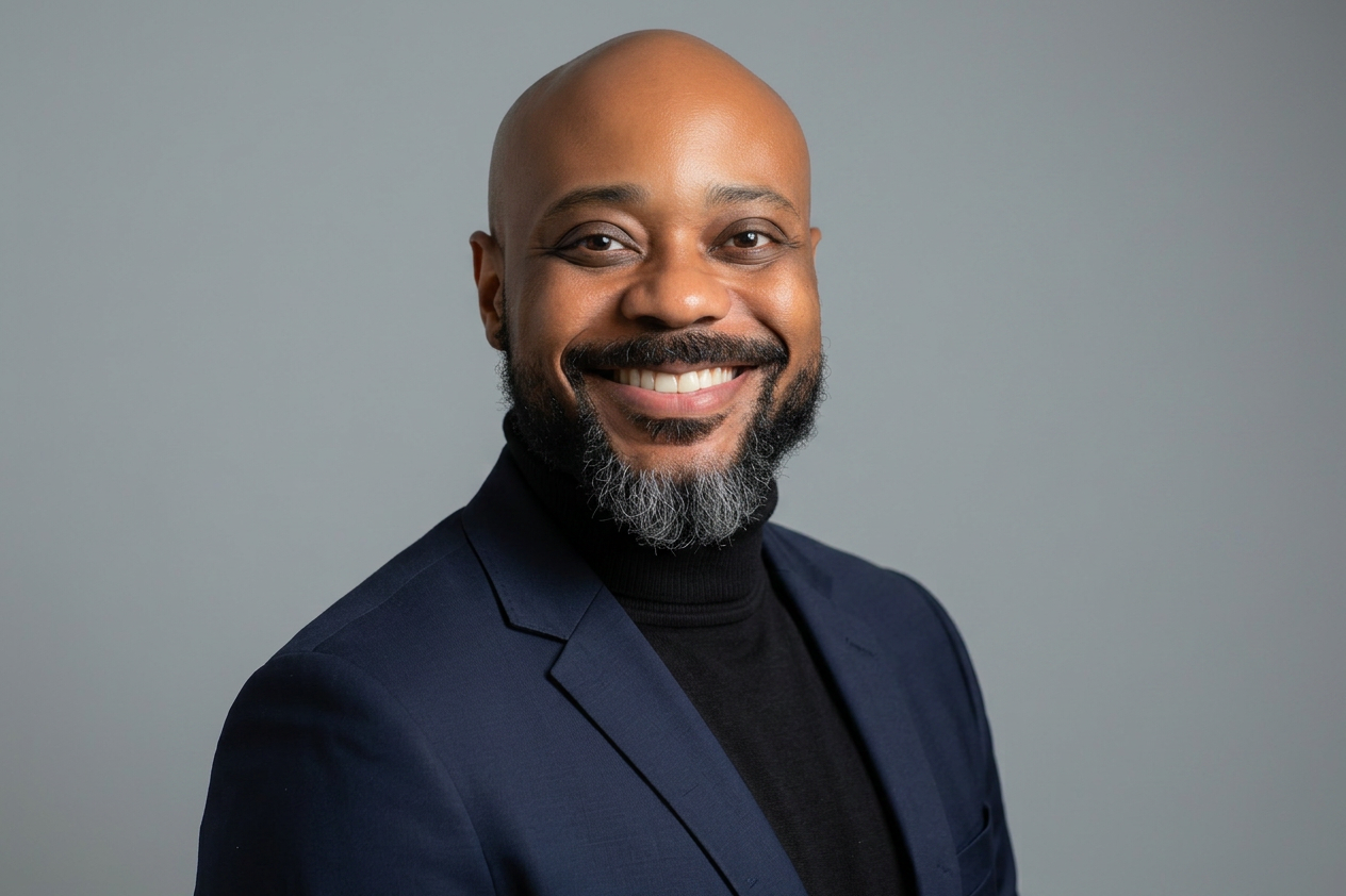 A headshot of co-founder Allistair James